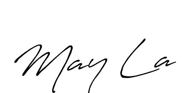 How to make May La name signature. Use Antro_Vectra_Bolder style for creating short signs online. This is the latest handwritten sign. May La signature style 7 images and pictures png