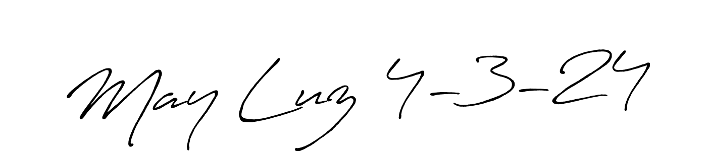 Create a beautiful signature design for name May Luz 4-3-24. With this signature (Antro_Vectra_Bolder) fonts, you can make a handwritten signature for free. May Luz 4-3-24 signature style 7 images and pictures png