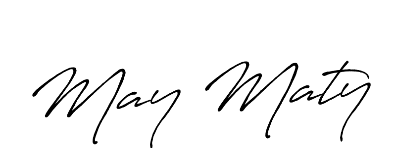 Design your own signature with our free online signature maker. With this signature software, you can create a handwritten (Antro_Vectra_Bolder) signature for name May Maty. May Maty signature style 7 images and pictures png