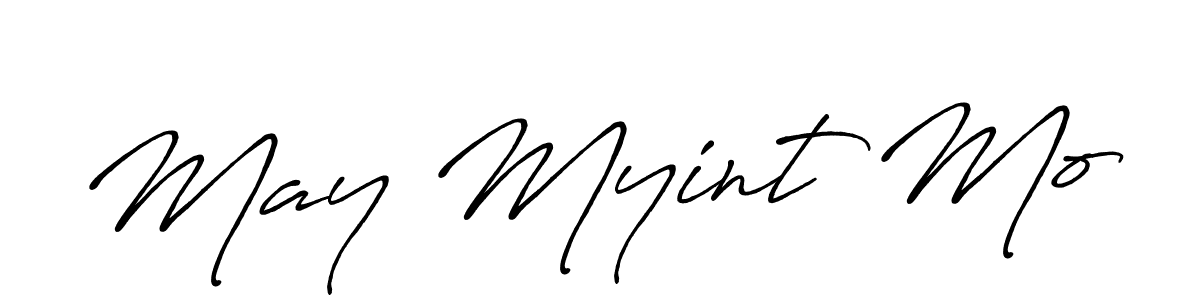 The best way (Antro_Vectra_Bolder) to make a short signature is to pick only two or three words in your name. The name May Myint Mo include a total of six letters. For converting this name. May Myint Mo signature style 7 images and pictures png