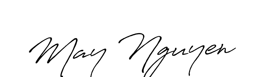 Design your own signature with our free online signature maker. With this signature software, you can create a handwritten (Antro_Vectra_Bolder) signature for name May Nguyen. May Nguyen signature style 7 images and pictures png