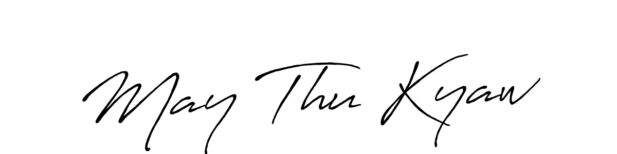 Make a beautiful signature design for name May Thu Kyaw. With this signature (Antro_Vectra_Bolder) style, you can create a handwritten signature for free. May Thu Kyaw signature style 7 images and pictures png