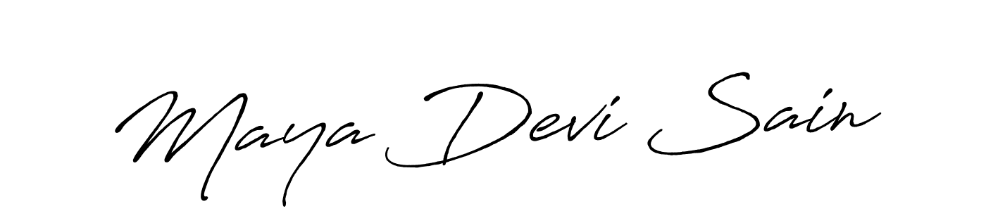 Design your own signature with our free online signature maker. With this signature software, you can create a handwritten (Antro_Vectra_Bolder) signature for name Maya Devi Sain. Maya Devi Sain signature style 7 images and pictures png