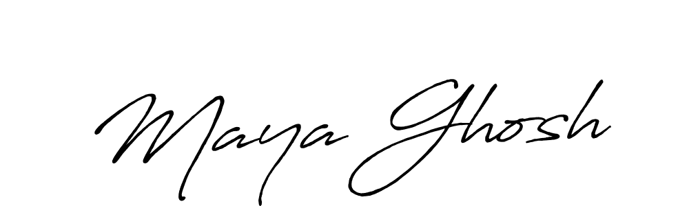 Create a beautiful signature design for name Maya Ghosh. With this signature (Antro_Vectra_Bolder) fonts, you can make a handwritten signature for free. Maya Ghosh signature style 7 images and pictures png