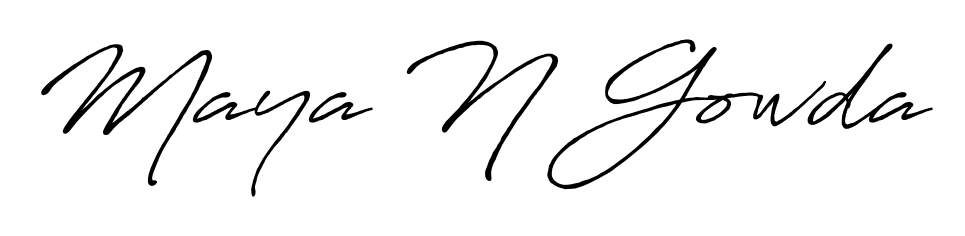 The Antro_Vectra_Bolder font gives name Maya N Gowda a signature that looks effortless yet distinguished. Download high-res PNG instantly. Maya N Gowda signature style 7 images and pictures png