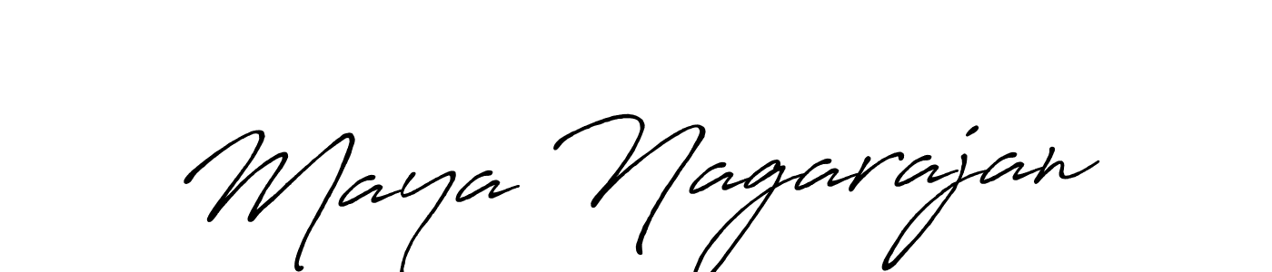 Create a beautiful signature design for name Maya Nagarajan. With this signature (Antro_Vectra_Bolder) fonts, you can make a handwritten signature for free. Maya Nagarajan signature style 7 images and pictures png