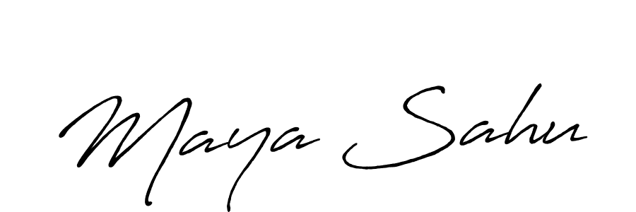 Use a signature maker to create a handwritten signature online. With this signature software, you can design (Antro_Vectra_Bolder) your own signature for name Maya Sahu. Maya Sahu signature style 7 images and pictures png