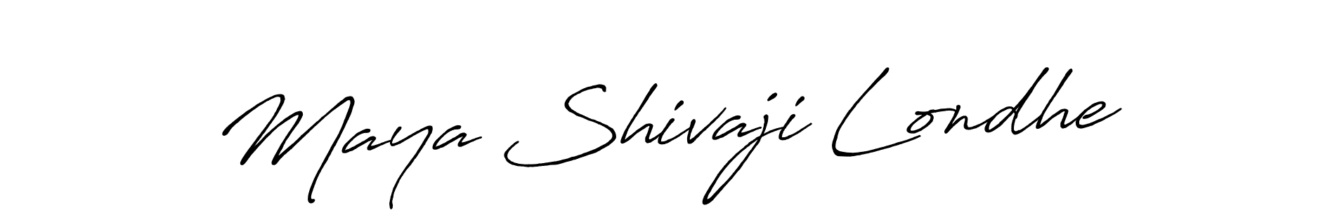 Use a signature maker to create a handwritten signature online. With this signature software, you can design (Antro_Vectra_Bolder) your own signature for name Maya Shivaji Londhe. Maya Shivaji Londhe signature style 7 images and pictures png