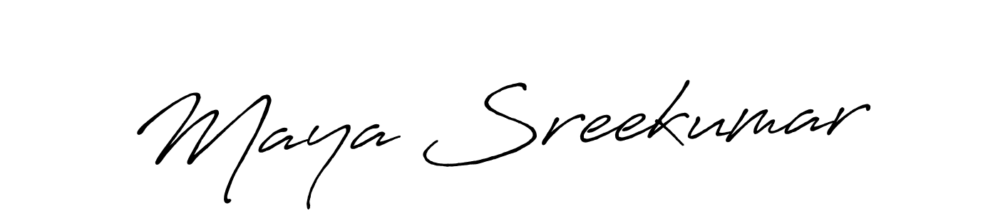 How to make Maya Sreekumar signature? Antro_Vectra_Bolder is a professional autograph style. Create handwritten signature for Maya Sreekumar name. Maya Sreekumar signature style 7 images and pictures png