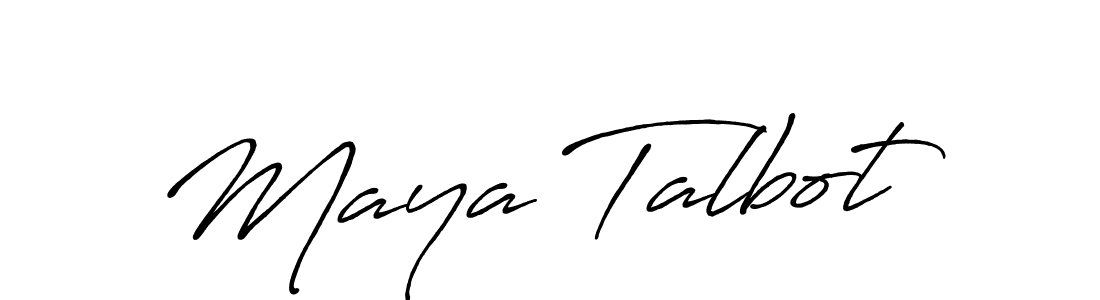 Use a signature maker to create a handwritten signature online. With this signature software, you can design (Antro_Vectra_Bolder) your own signature for name Maya Talbot. Maya Talbot signature style 7 images and pictures png