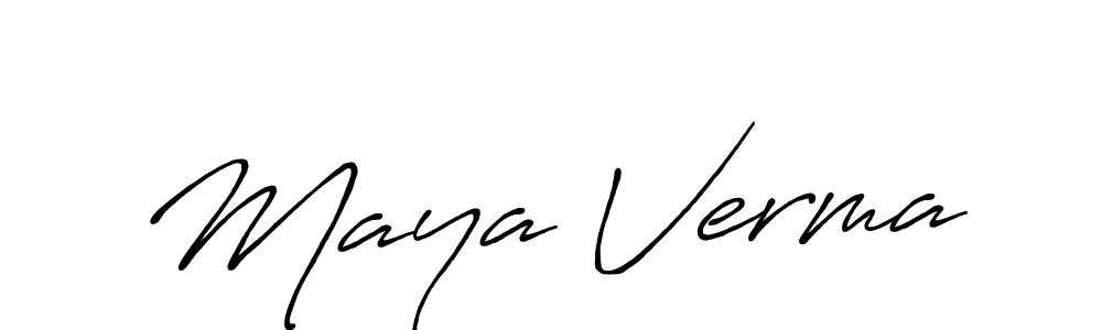 Design your own signature with our free online signature maker. With this signature software, you can create a handwritten (Antro_Vectra_Bolder) signature for name Maya Verma. Maya Verma signature style 7 images and pictures png