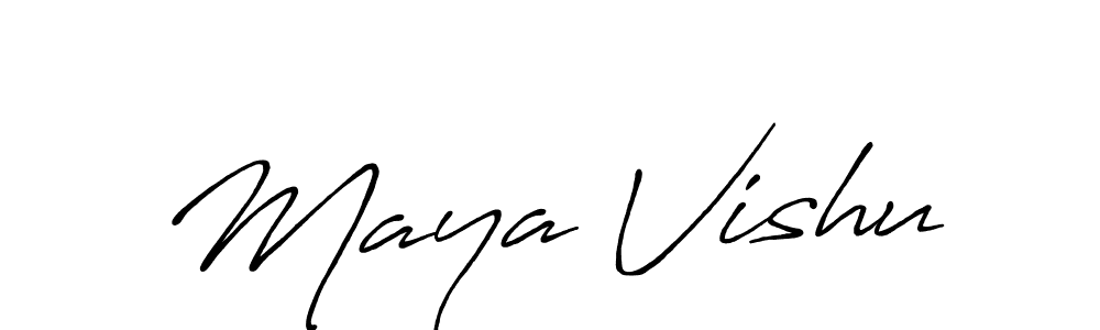 Maya Vishu stylish signature style. Best Handwritten Sign (Antro_Vectra_Bolder) for my name. Handwritten Signature Collection Ideas for my name Maya Vishu. Maya Vishu signature style 7 images and pictures png