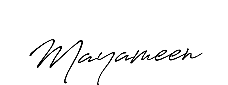 Use a signature maker to create a handwritten signature online. With this signature software, you can design (Antro_Vectra_Bolder) your own signature for name Mayameen. Mayameen signature style 7 images and pictures png