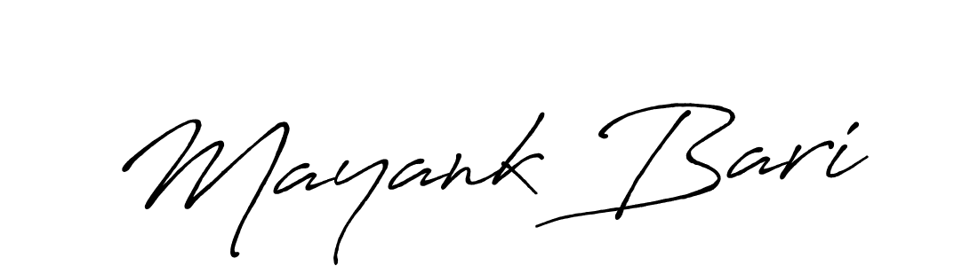 Use a signature maker to create a handwritten signature online. With this signature software, you can design (Antro_Vectra_Bolder) your own signature for name Mayank Bari. Mayank Bari signature style 7 images and pictures png