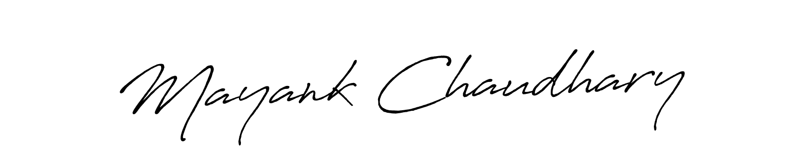 How to make Mayank Chaudhary name signature. Use Antro_Vectra_Bolder style for creating short signs online. This is the latest handwritten sign. Mayank Chaudhary signature style 7 images and pictures png