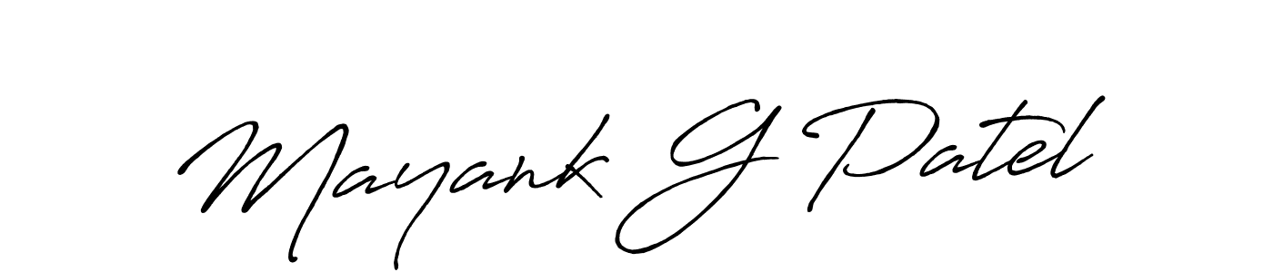 You should practise on your own different ways (Antro_Vectra_Bolder) to write your name (Mayank G Patel) in signature. don't let someone else do it for you. Mayank G Patel signature style 7 images and pictures png