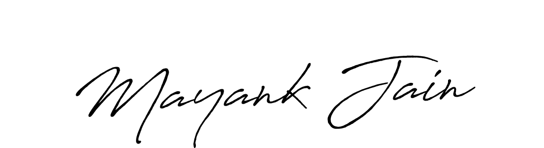 Mayank Jain stylish signature style. Best Handwritten Sign (Antro_Vectra_Bolder) for my name. Handwritten Signature Collection Ideas for my name Mayank Jain. Mayank Jain signature style 7 images and pictures png
