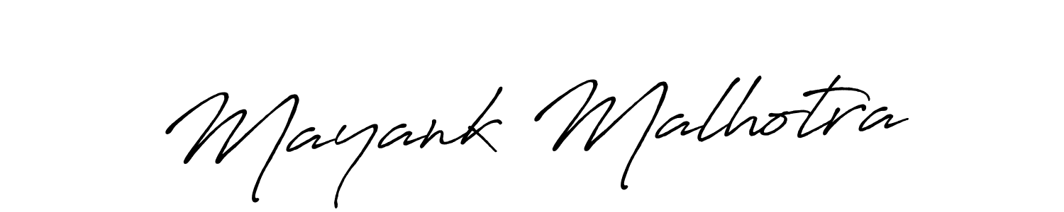 How to make Mayank Malhotra name signature. Use Antro_Vectra_Bolder style for creating short signs online. This is the latest handwritten sign. Mayank Malhotra signature style 7 images and pictures png