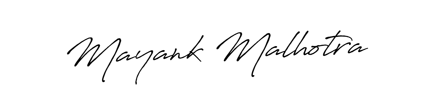 Design your own signature with our free online signature maker. With this signature software, you can create a handwritten (Antro_Vectra_Bolder) signature for name Mayank Malhotra. Mayank Malhotra signature style 7 images and pictures png