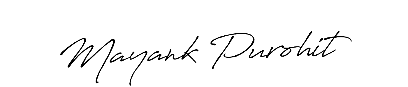 Make a beautiful signature design for name Mayank Purohit. With this signature (Antro_Vectra_Bolder) style, you can create a handwritten signature for free. Mayank Purohit signature style 7 images and pictures png