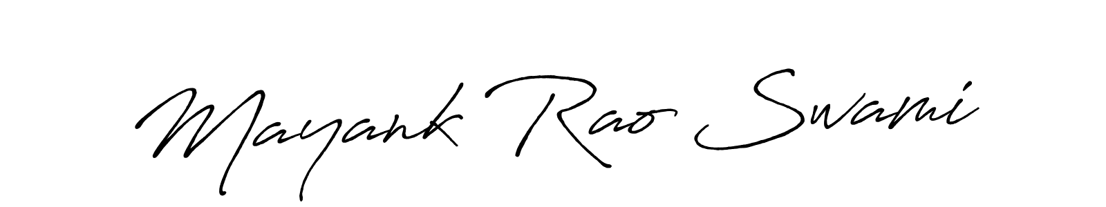 Create a beautiful signature design for name Mayank Rao Swami. With this signature (Antro_Vectra_Bolder) fonts, you can make a handwritten signature for free. Mayank Rao Swami signature style 7 images and pictures png