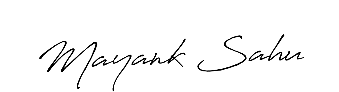 Create a beautiful signature design for name Mayank Sahu. With this signature (Antro_Vectra_Bolder) fonts, you can make a handwritten signature for free. Mayank Sahu signature style 7 images and pictures png