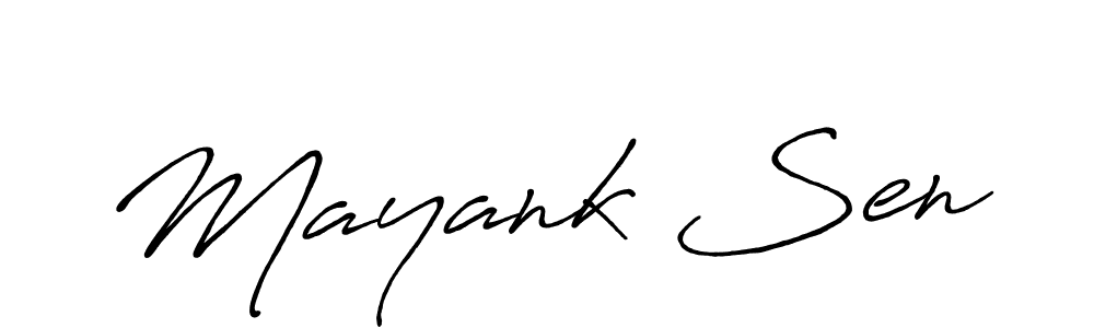 Design your own signature with our free online signature maker. With this signature software, you can create a handwritten (Antro_Vectra_Bolder) signature for name Mayank Sen. Mayank Sen signature style 7 images and pictures png