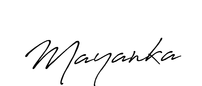 Create a beautiful signature design for name Mayanka. With this signature (Antro_Vectra_Bolder) fonts, you can make a handwritten signature for free. Mayanka signature style 7 images and pictures png