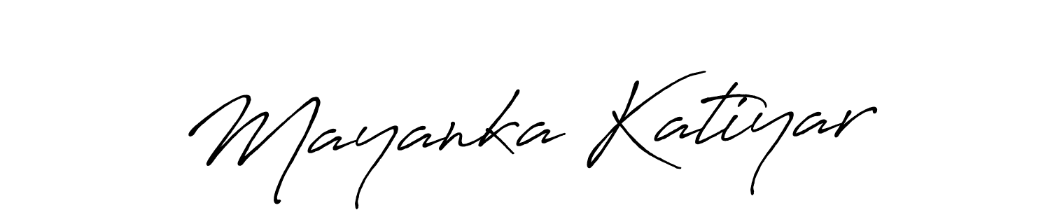 You should practise on your own different ways (Antro_Vectra_Bolder) to write your name (Mayanka Katiyar) in signature. don't let someone else do it for you. Mayanka Katiyar signature style 7 images and pictures png