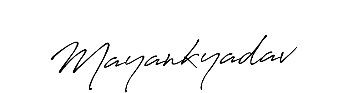 Use a signature maker to create a handwritten signature online. With this signature software, you can design (Antro_Vectra_Bolder) your own signature for name Mayankyadav. Mayankyadav signature style 7 images and pictures png