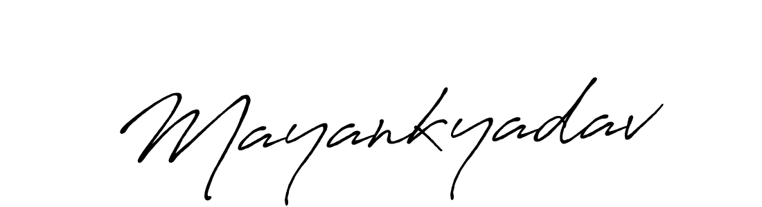 Use a signature maker to create a handwritten signature online. With this signature software, you can design (Antro_Vectra_Bolder) your own signature for name Mayankyadav. Mayankyadav signature style 7 images and pictures png