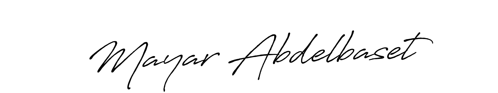 Antro_Vectra_Bolder is a professional signature style that is perfect for those who want to add a touch of class to their signature. It is also a great choice for those who want to make their signature more unique. Get Mayar Abdelbaset name to fancy signature for free. Mayar Abdelbaset signature style 7 images and pictures png