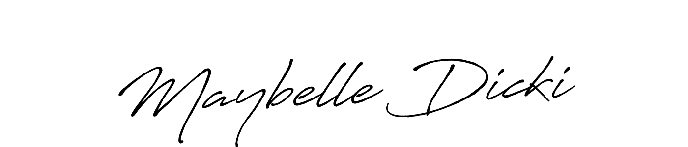 Maybelle Dicki stylish signature style. Best Handwritten Sign (Antro_Vectra_Bolder) for my name. Handwritten Signature Collection Ideas for my name Maybelle Dicki. Maybelle Dicki signature style 7 images and pictures png