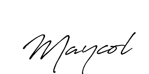 Maycol stylish signature style. Best Handwritten Sign (Antro_Vectra_Bolder) for my name. Handwritten Signature Collection Ideas for my name Maycol. Maycol signature style 7 images and pictures png