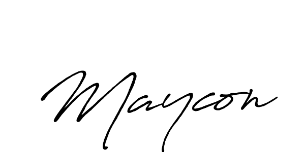 Design your own signature with our free online signature maker. With this signature software, you can create a handwritten (Antro_Vectra_Bolder) signature for name Maycon. Maycon signature style 7 images and pictures png