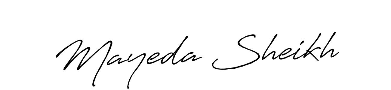 Design your own signature with our free online signature maker. With this signature software, you can create a handwritten (Antro_Vectra_Bolder) signature for name Mayeda Sheikh. Mayeda Sheikh signature style 7 images and pictures png