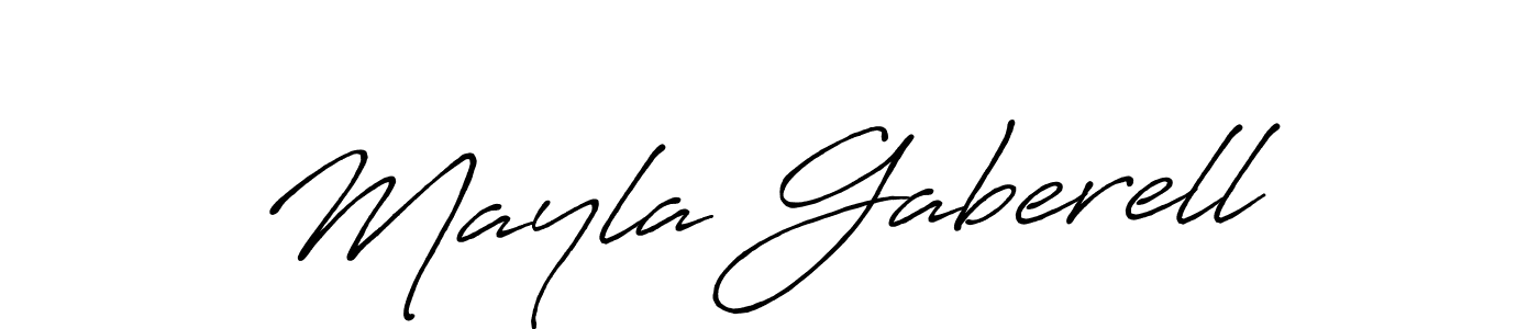 Design your own signature with our free online signature maker. With this signature software, you can create a handwritten (Antro_Vectra_Bolder) signature for name Mayla Gaberell. Mayla Gaberell signature style 7 images and pictures png