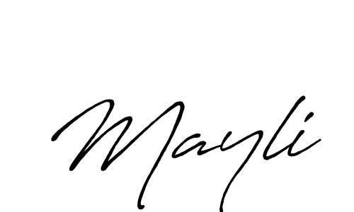 Use a signature maker to create a handwritten signature online. With this signature software, you can design (Antro_Vectra_Bolder) your own signature for name Mayli. Mayli signature style 7 images and pictures png