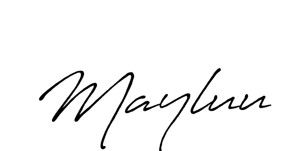 Design your own signature with our free online signature maker. With this signature software, you can create a handwritten (Antro_Vectra_Bolder) signature for name Mayluu. Mayluu signature style 7 images and pictures png