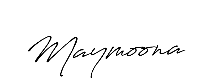 Maymoona stylish signature style. Best Handwritten Sign (Antro_Vectra_Bolder) for my name. Handwritten Signature Collection Ideas for my name Maymoona. Maymoona signature style 7 images and pictures png