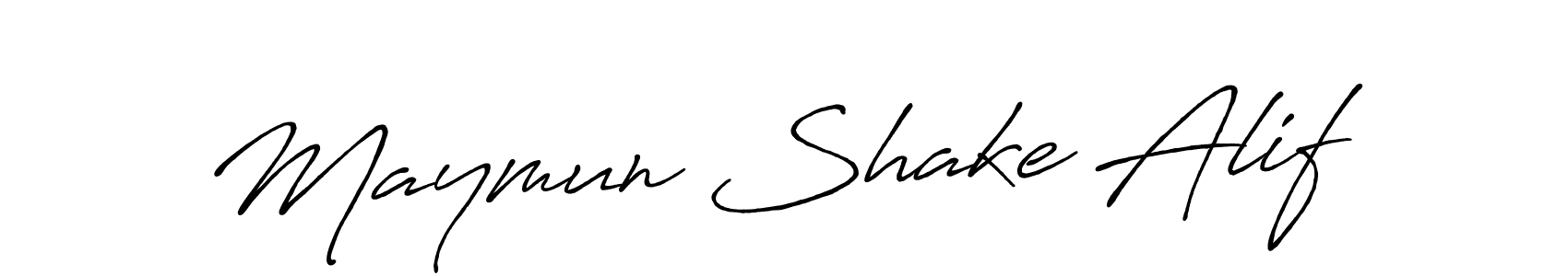 Also You can easily find your signature by using the search form. We will create Maymun Shake Alif name handwritten signature images for you free of cost using Antro_Vectra_Bolder sign style. Maymun Shake Alif signature style 7 images and pictures png