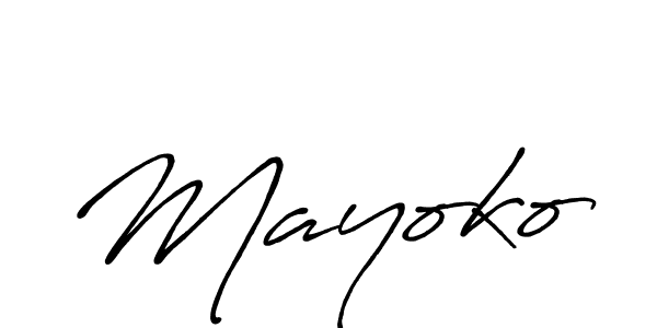 Make a beautiful signature design for name Mayoko. With this signature (Antro_Vectra_Bolder) style, you can create a handwritten signature for free. Mayoko signature style 7 images and pictures png