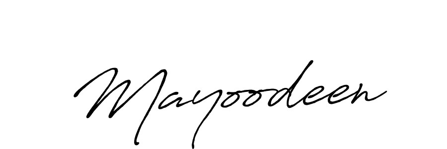 Make a beautiful signature design for name Mayoodeen. With this signature (Antro_Vectra_Bolder) style, you can create a handwritten signature for free. Mayoodeen signature style 7 images and pictures png
