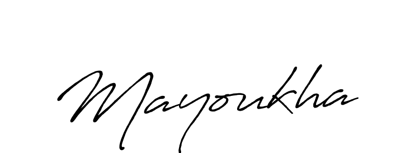 Design your own signature with our free online signature maker. With this signature software, you can create a handwritten (Antro_Vectra_Bolder) signature for name Mayoukha. Mayoukha signature style 7 images and pictures png