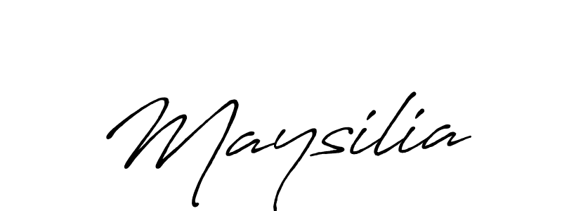 if you are searching for the best signature style for your name Maysilia. so please give up your signature search. here we have designed multiple signature styles  using Antro_Vectra_Bolder. Maysilia signature style 7 images and pictures png