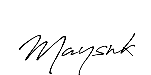 Make a beautiful signature design for name Maysnk. With this signature (Antro_Vectra_Bolder) style, you can create a handwritten signature for free. Maysnk signature style 7 images and pictures png