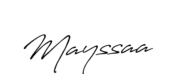 Make a beautiful signature design for name Mayssaa. With this signature (Antro_Vectra_Bolder) style, you can create a handwritten signature for free. Mayssaa signature style 7 images and pictures png