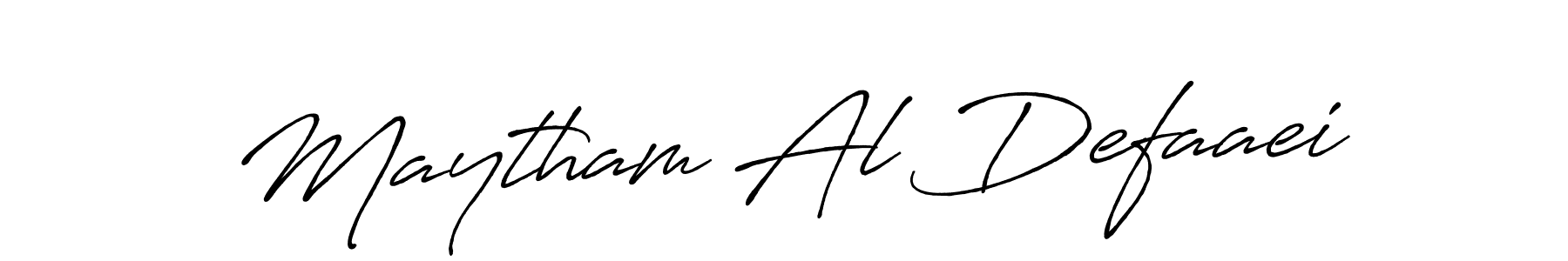 Make a beautiful signature design for name Maytham Al Defaaei. With this signature (Antro_Vectra_Bolder) style, you can create a handwritten signature for free. Maytham Al Defaaei signature style 7 images and pictures png