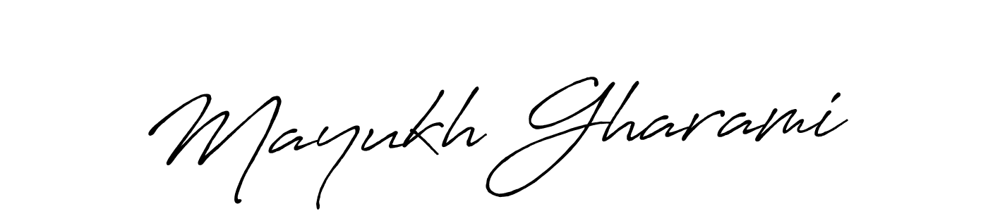 Mayukh Gharami stylish signature style. Best Handwritten Sign (Antro_Vectra_Bolder) for my name. Handwritten Signature Collection Ideas for my name Mayukh Gharami. Mayukh Gharami signature style 7 images and pictures png