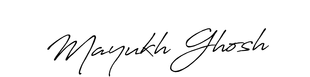 Create a beautiful signature design for name Mayukh Ghosh. With this signature (Antro_Vectra_Bolder) fonts, you can make a handwritten signature for free. Mayukh Ghosh signature style 7 images and pictures png